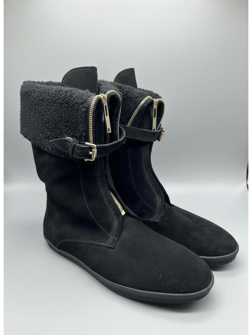 Burberry Authentic Black Suede Shearling Boots EU 39 US 8.5